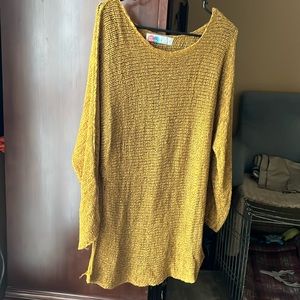 Mustard yellow free people beach oversized sweater